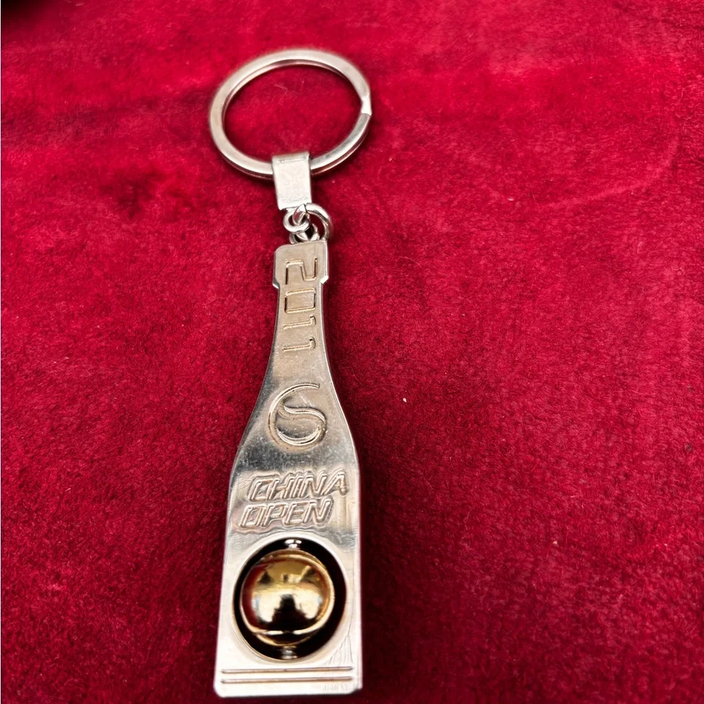2011 China Open Silver Keychain with Gold Ball Accent